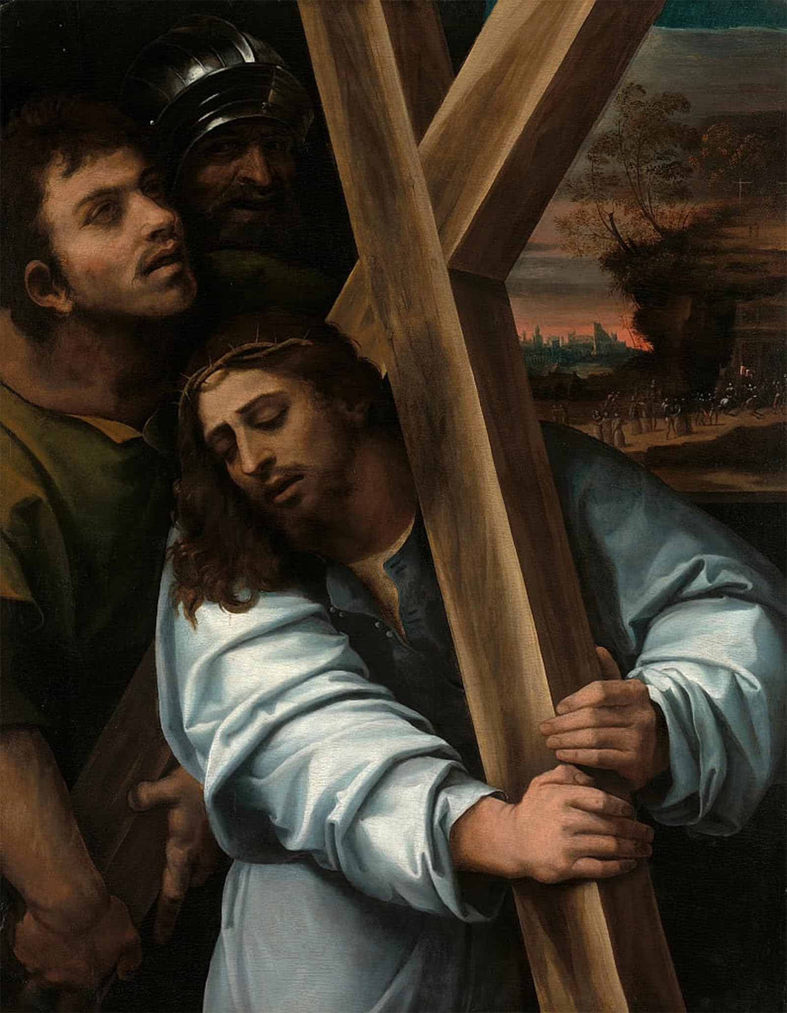 ARTXLXXBN Famous Painting Art Wall Decor Abstract Art Picture Christ Carrying the Cross About by Del Piombo Animal Pictures for Home Decor 60x90cm