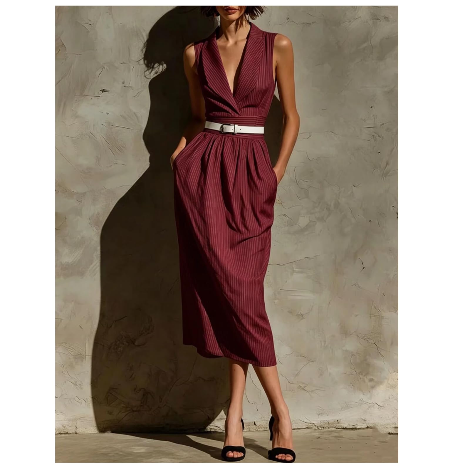 Moda de Verano Casual sin Mangas Vestido Exquisito para Mujeres