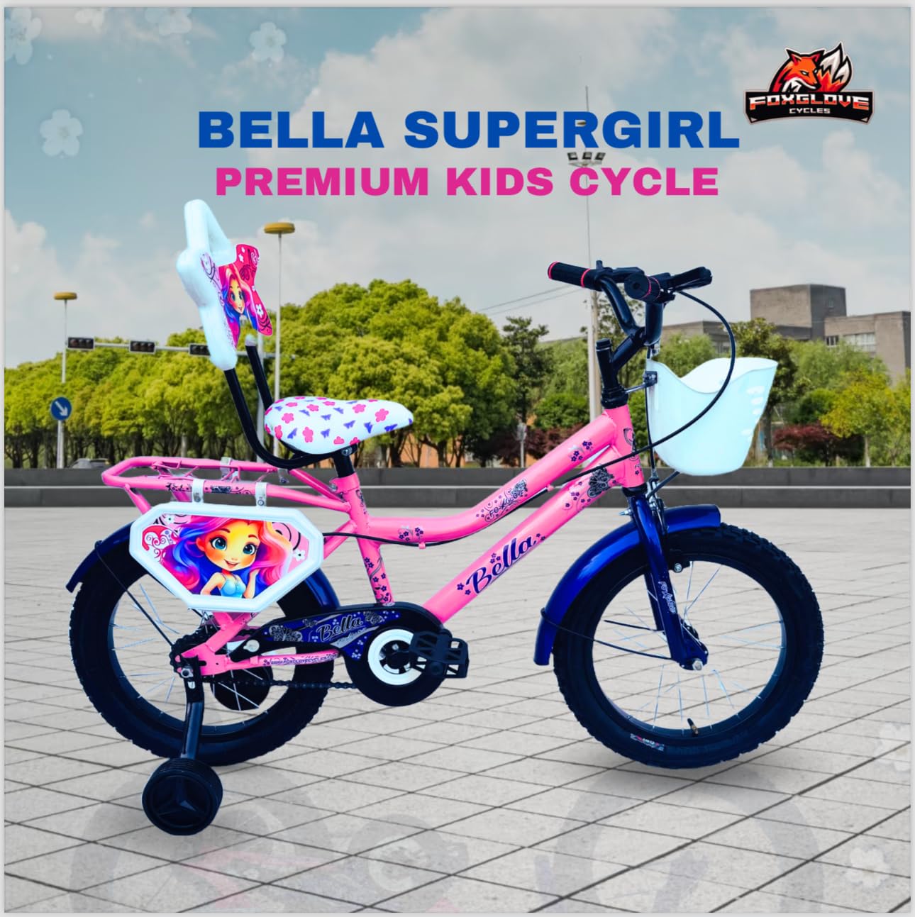 FOXGLOVE Bella 16 Inch Steel Frame Inbuild Carrier Tyre Tube | Baby Pink | 16.175 (B0D14KXJV7) Amazon Price History, Amazon Price Tracker
