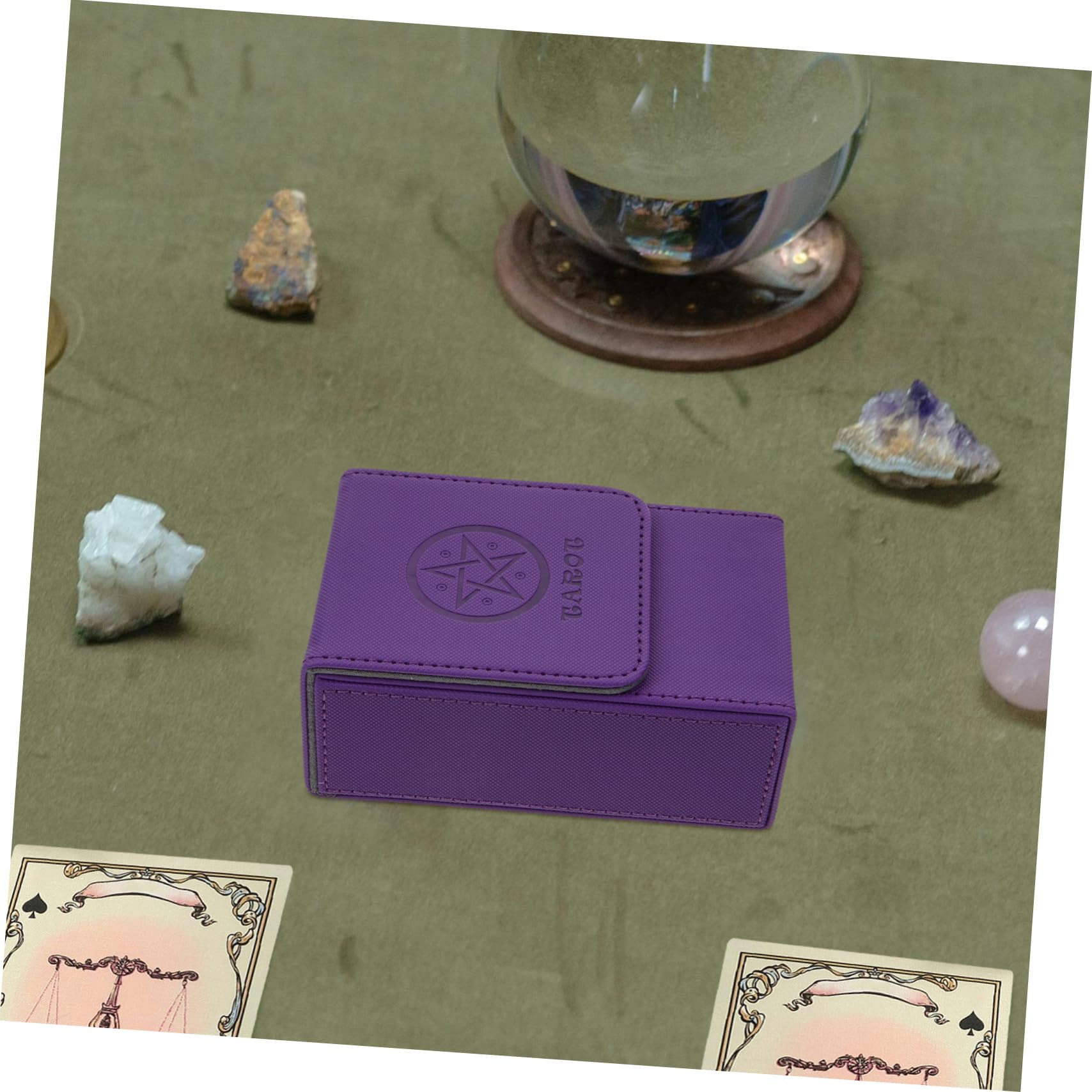 Custodia per Carte Tarocchi Portatile con Coperchio Magnetico in Pu