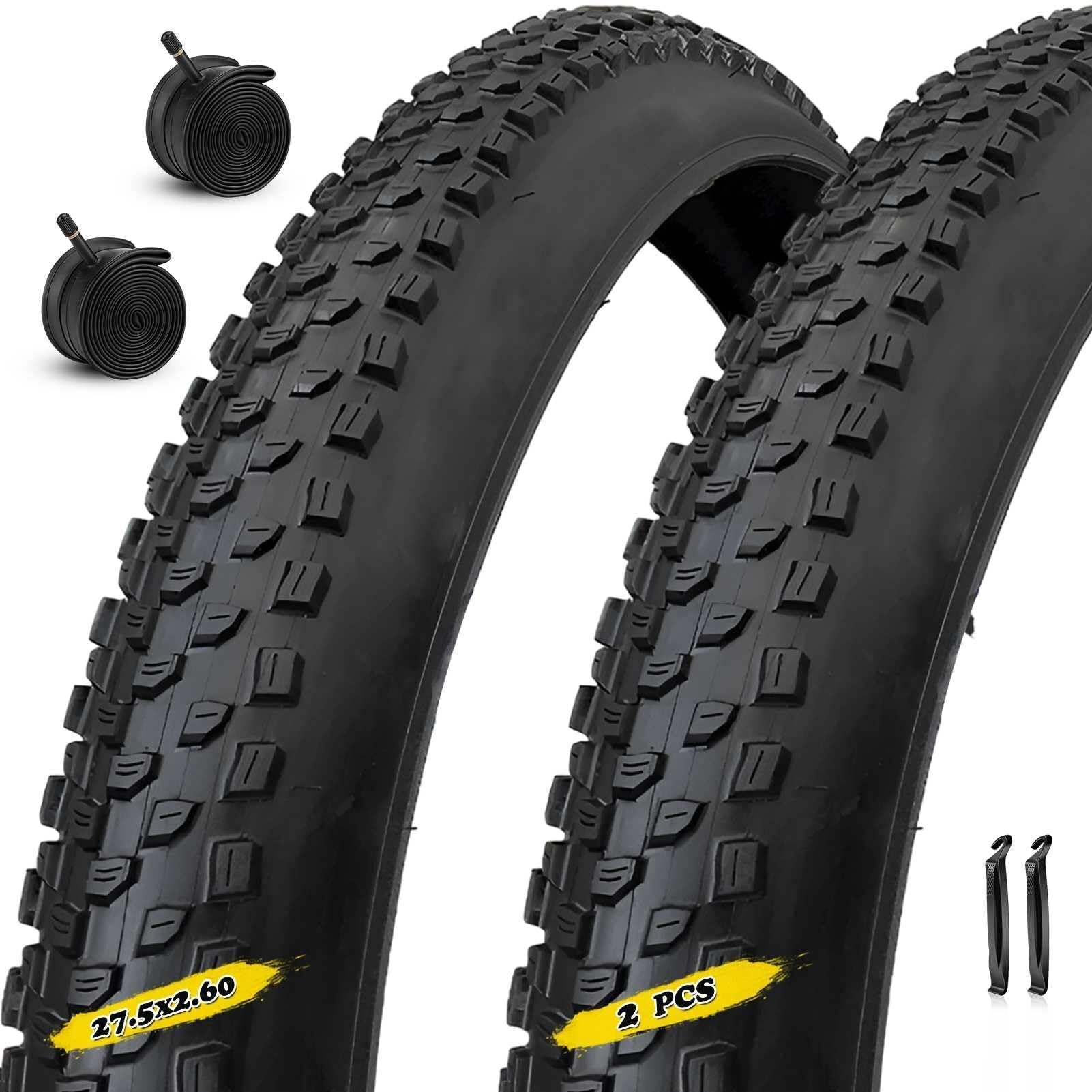 2pcs 27.5x2.6 Opona Rowerowa, 27.5x2.6 Opona Przeciwwybuchowa do Roweru Górskiego Odporna na Pęknięcia Terenów Trudno Ujeżdżalnych