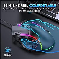 Vista 8 de EBTOOLS Gaming Mouse, 12 Programmable Buttons RGB Lights 12800DPI Ergonomic Design, with 1.8m Cable, for Computer Laptop PC