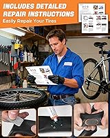 Vista 7 de Kit de reparación de neumáticos de bicicleta de 36 piezas, kit de parche de neumáticos de bicicleta premium, kit de reparación de neumáticos