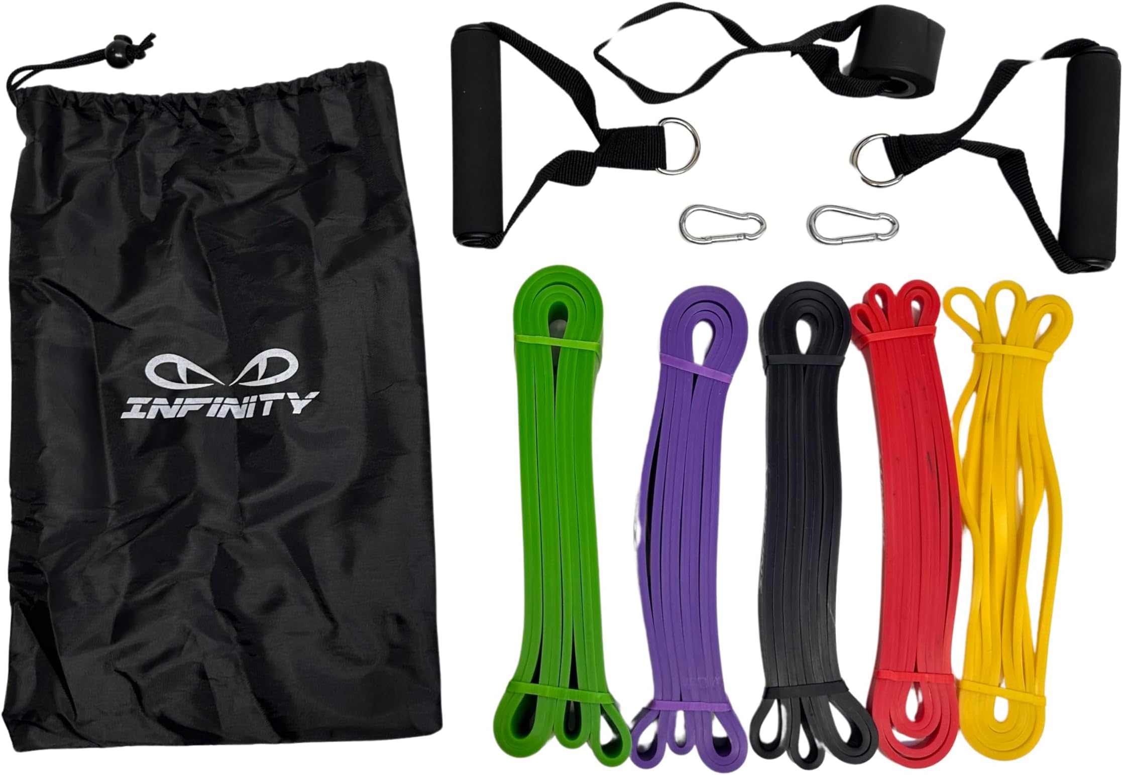 INFINITY FITResistance Bands for Fitness, Workout, Stretching, Pilates, Calisthenics, CrossFit, Powerlifting, Muscle Toning, Yoga, Stretch Mobility, Pull Up Assistance Bands