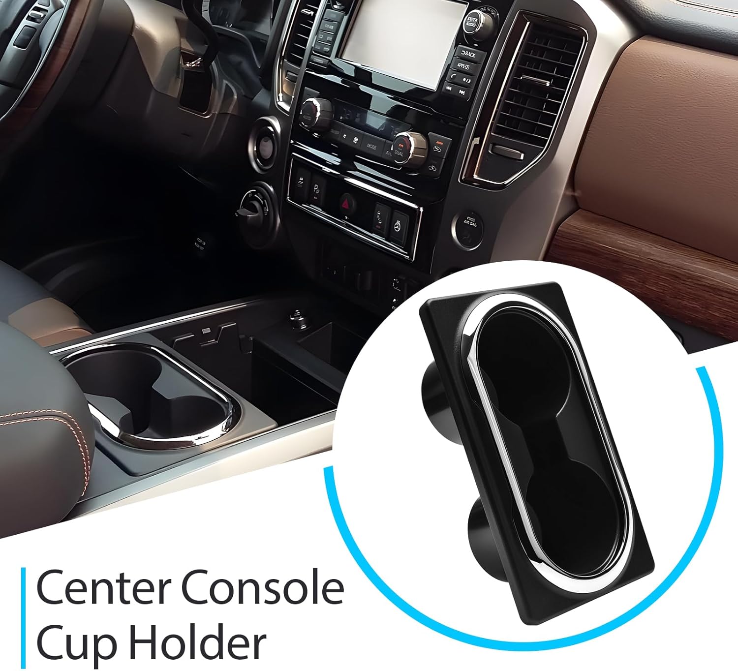 96965-EZ10A Center Console Cup Holder Fits for 2016-2024 Nissan Titan Car Cup Holder Insert