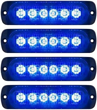 Side Marker Lights, 4PCS 6LED Car Marker Lights Car Side Indicators Lights 12V 24V Front Rear Side Light Position Lamps for Truck Trailer (Blue)