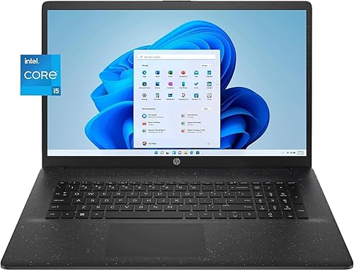 HP Laptop 2023, pantalla HD+ de 17.3 pulgadas, procesador Intel Core i5-1235U (10 núcleos), gráficos Intel Iris Xe, 16 GB de RAM, SSD de 512 GB,
