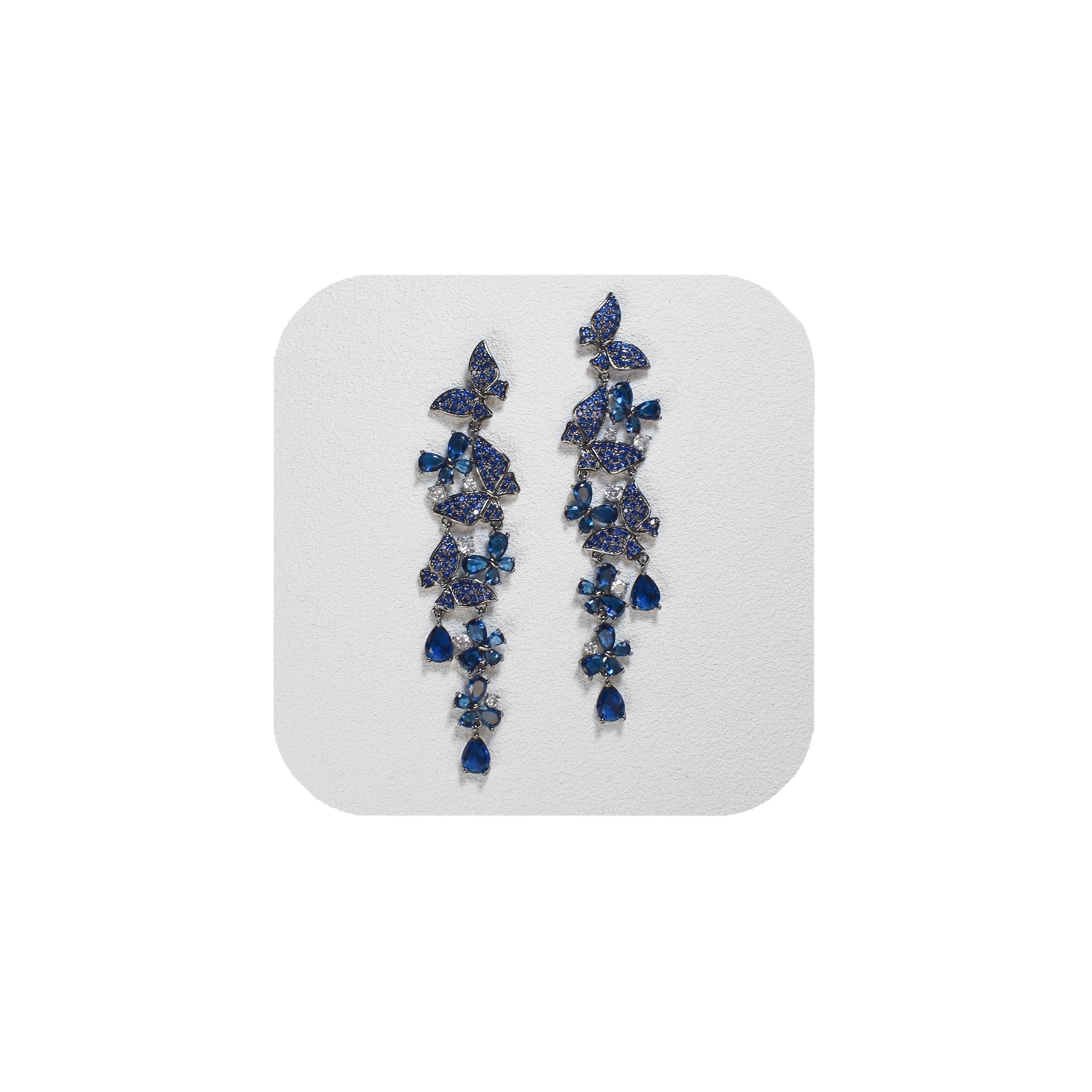 Women Dangling Statement Butterfly Drop Earrings, Hypoallergenic Earrings for Wedding Prom Formal Wear