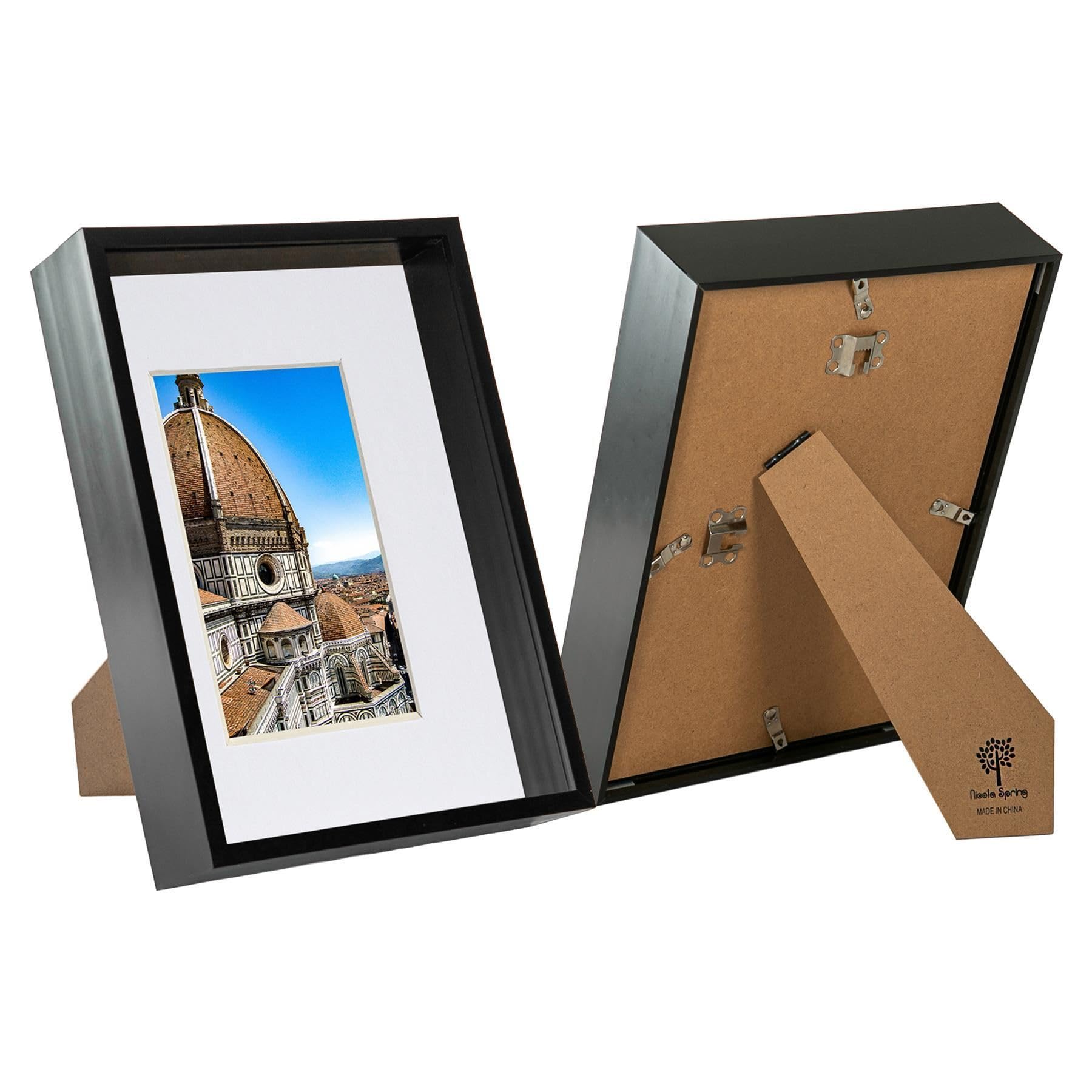Nicola Spring A4 (8 X 12") Deep Photo FramesBlack/white Mount3D Deep Box Picture Frame Display Case (31 X 22Cm) X2 from B&Q