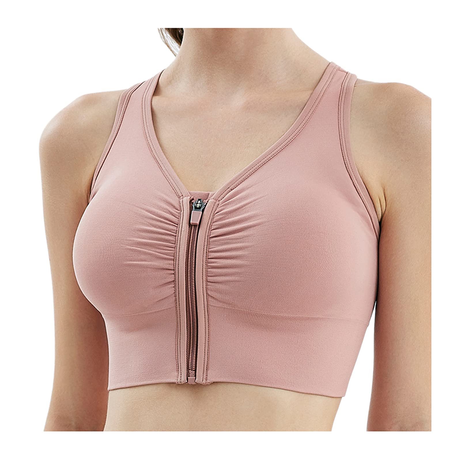 WSLCNSports Bra for Women, Criss-Cross Back Padded Seamless Yoga Bras