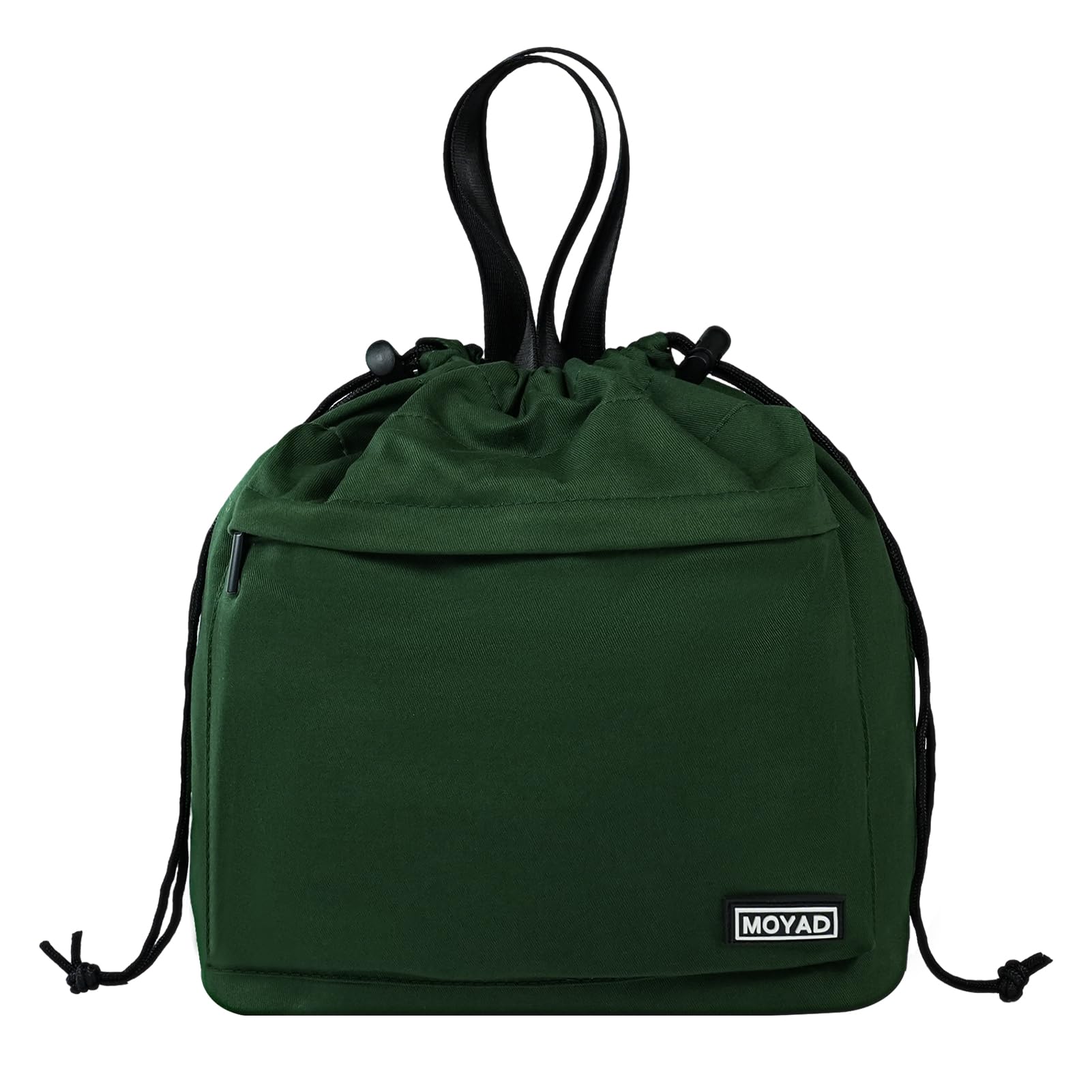Moyad Reusable Lunch Bags for Women Men, Insulated Cooler Lunch Box Handbag Tote Bag with Handle and Drawstring Closure for Work Picnic Travel Camping Outdoor, Green