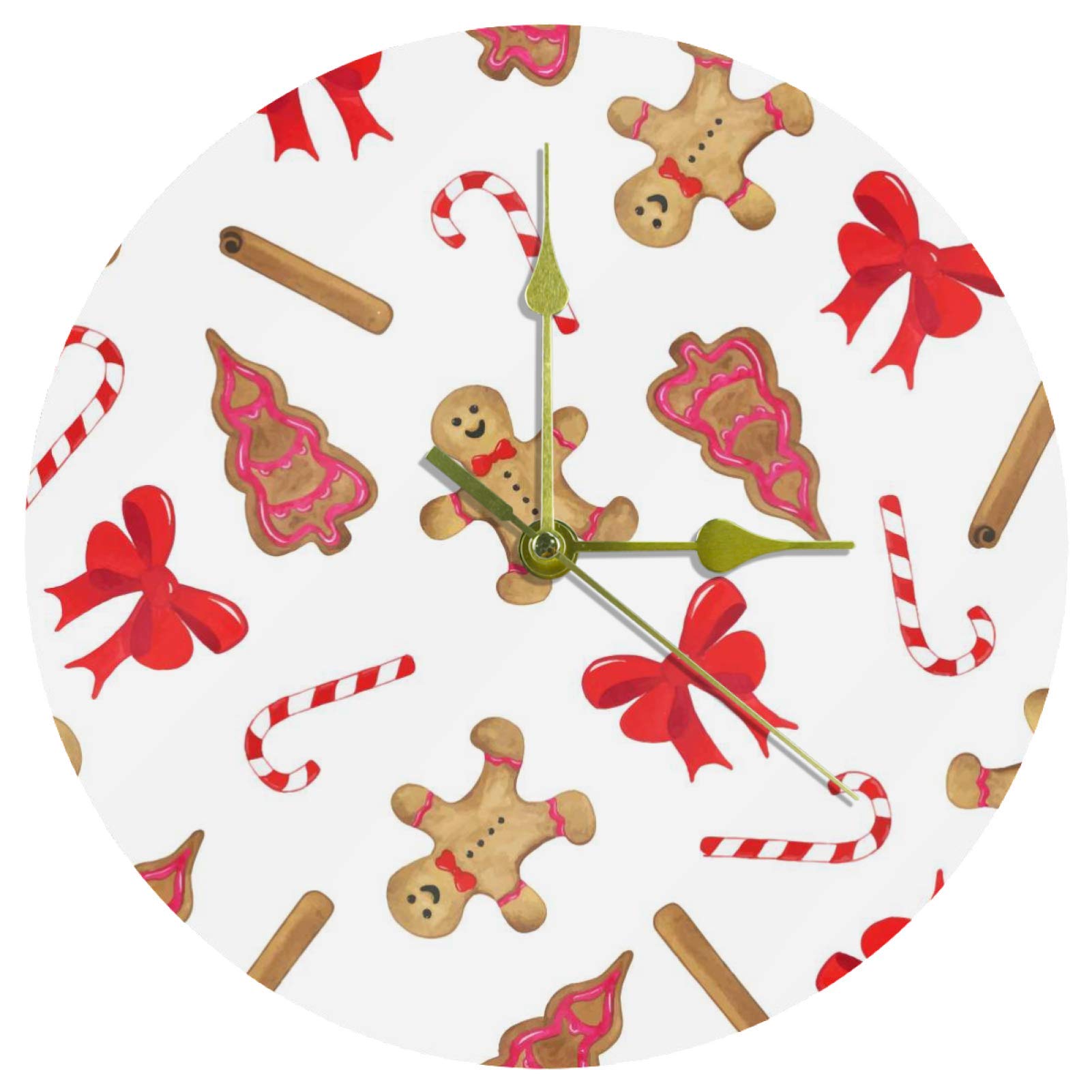 Horloge murale silencieuse en acrylique de Noël 25,4 cm pour salon