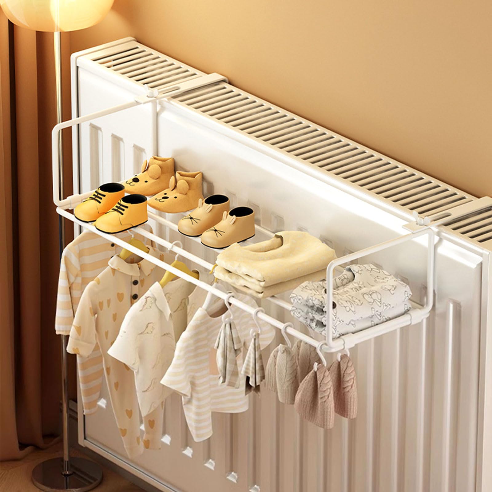 Generisch Wäscheständer, Verstellbarer Metall-Heizkörpertrockner, 2er-Set – platzsparender Wäscheständer für Heizkörper, ideal für die Winterwäsche im Wohnzimmer und Badezimmer