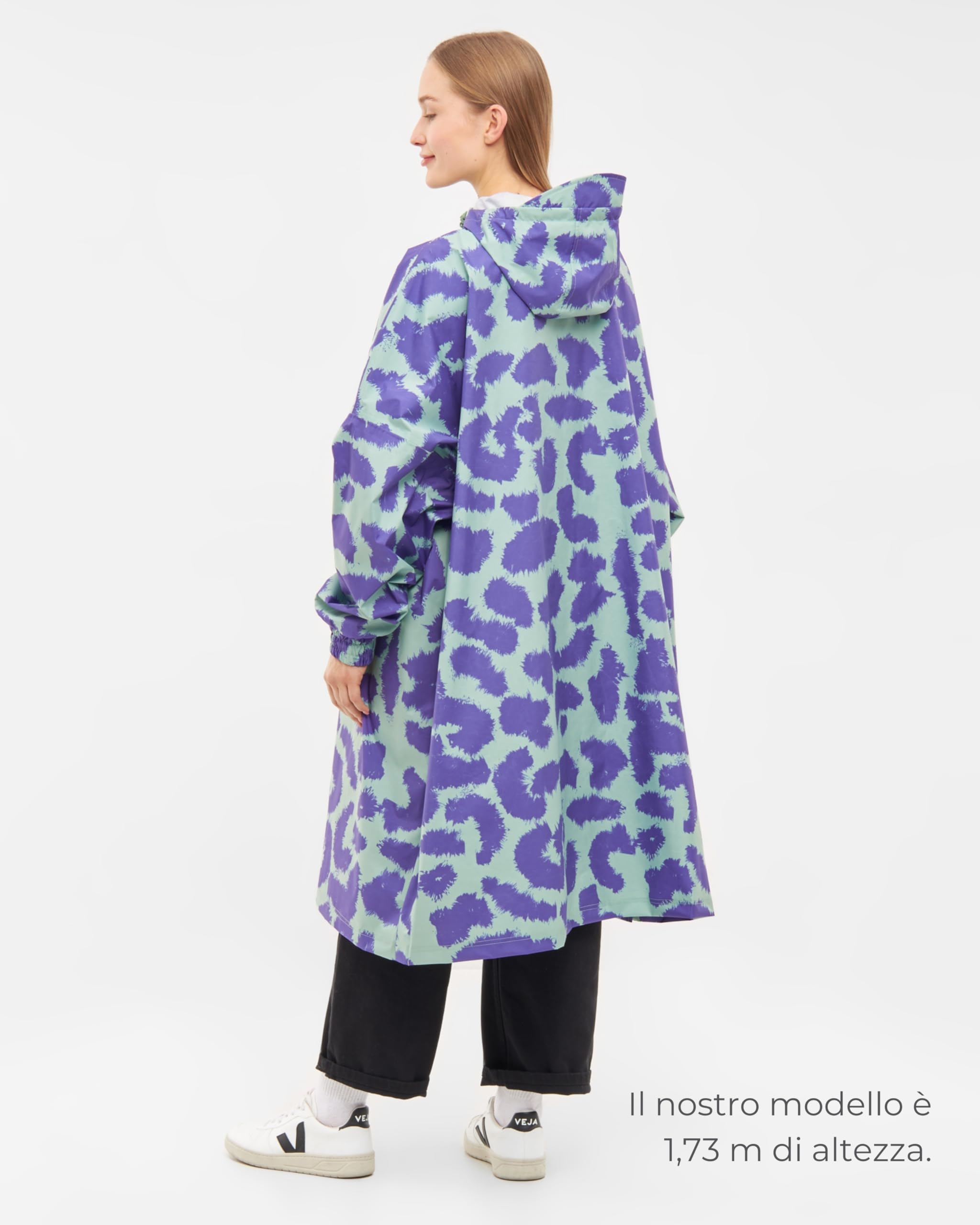 LARKSON Poncho Antipioggia Donna Uomo - Lykke - Impermeabile Pioggia per Bicicletta Outdoor Festival - Colonna d'Acqua da 10000mm - Giacca Antipioggia con Cuciture Nastrate