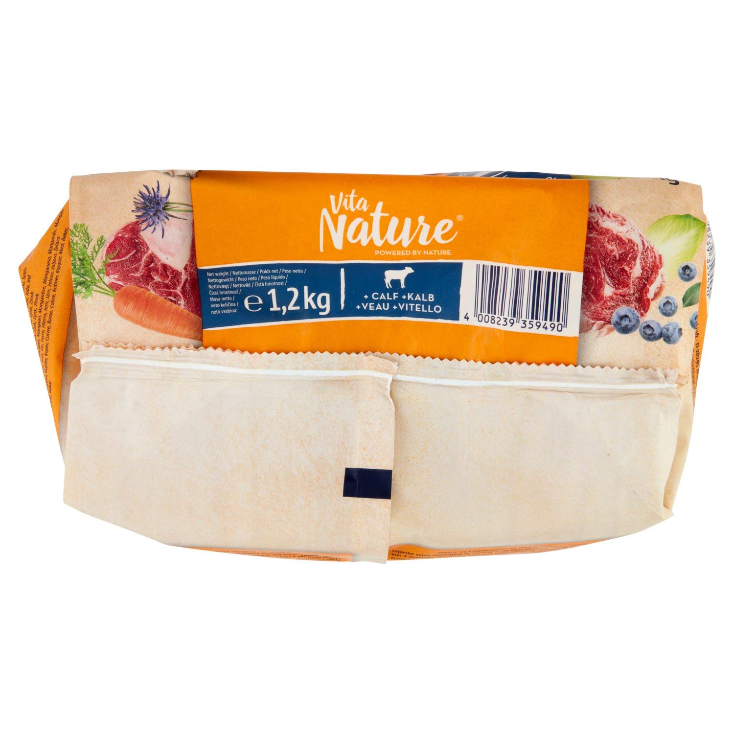 Vitakraft Vita Nature - Croquettes Premium pour Chien Saveur Veau, Carottes et Myrtilles - 1,2 kg