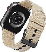 BINLUN Canvas Straps Compatible with Apple Watch Strap 38mm 40mm 41mm 42mm 44mm 45mm 46mm 49mm for Men Women, Fabric Straps Compatible with iWatch Ultra Series 10/9/8/7/SE/6/5/4/3/2/1