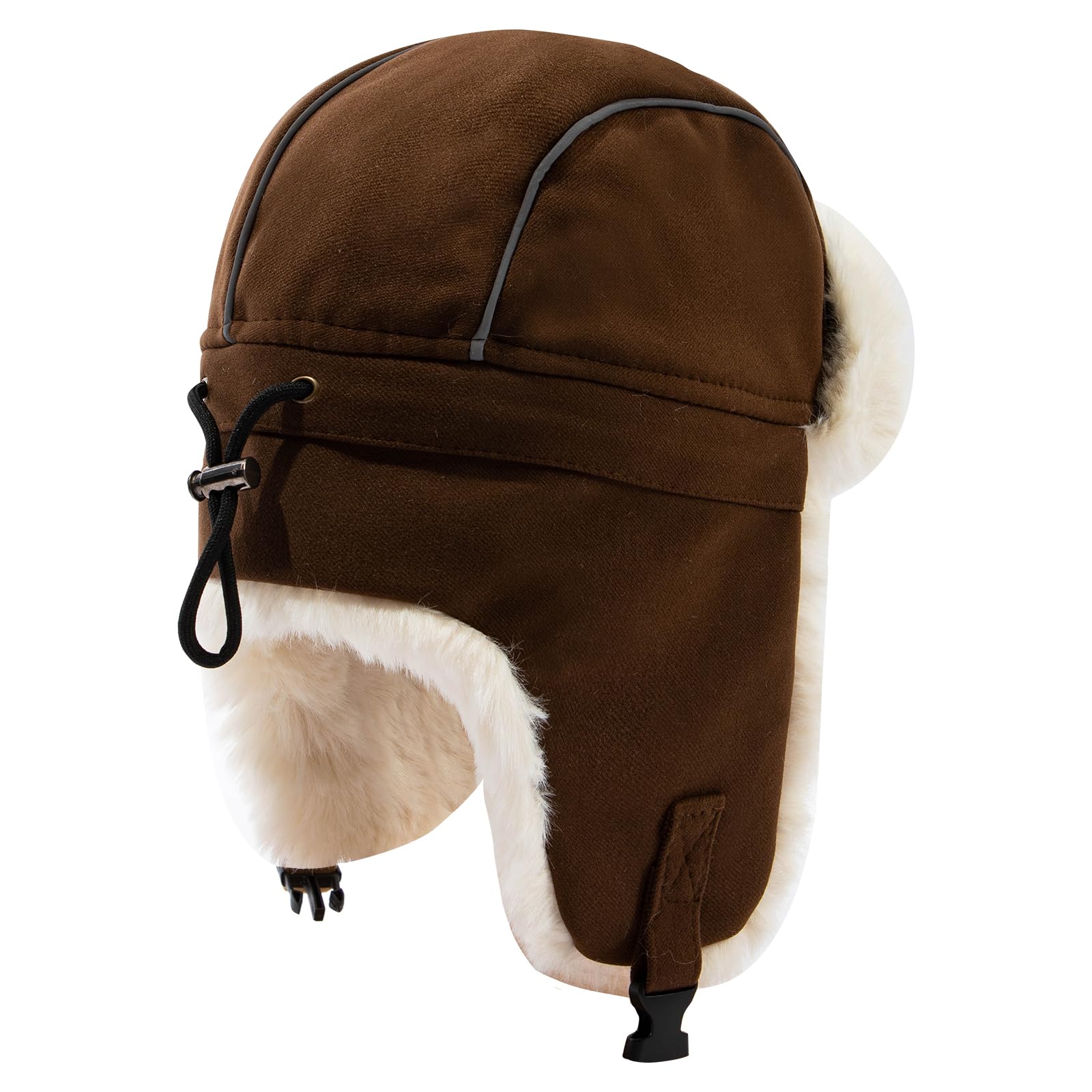 czapka, Czapki zimowe męskie traper trooper eskimo czapka pilota awiatora nauszniki ciepłe(CDUKPL2404Coffee)