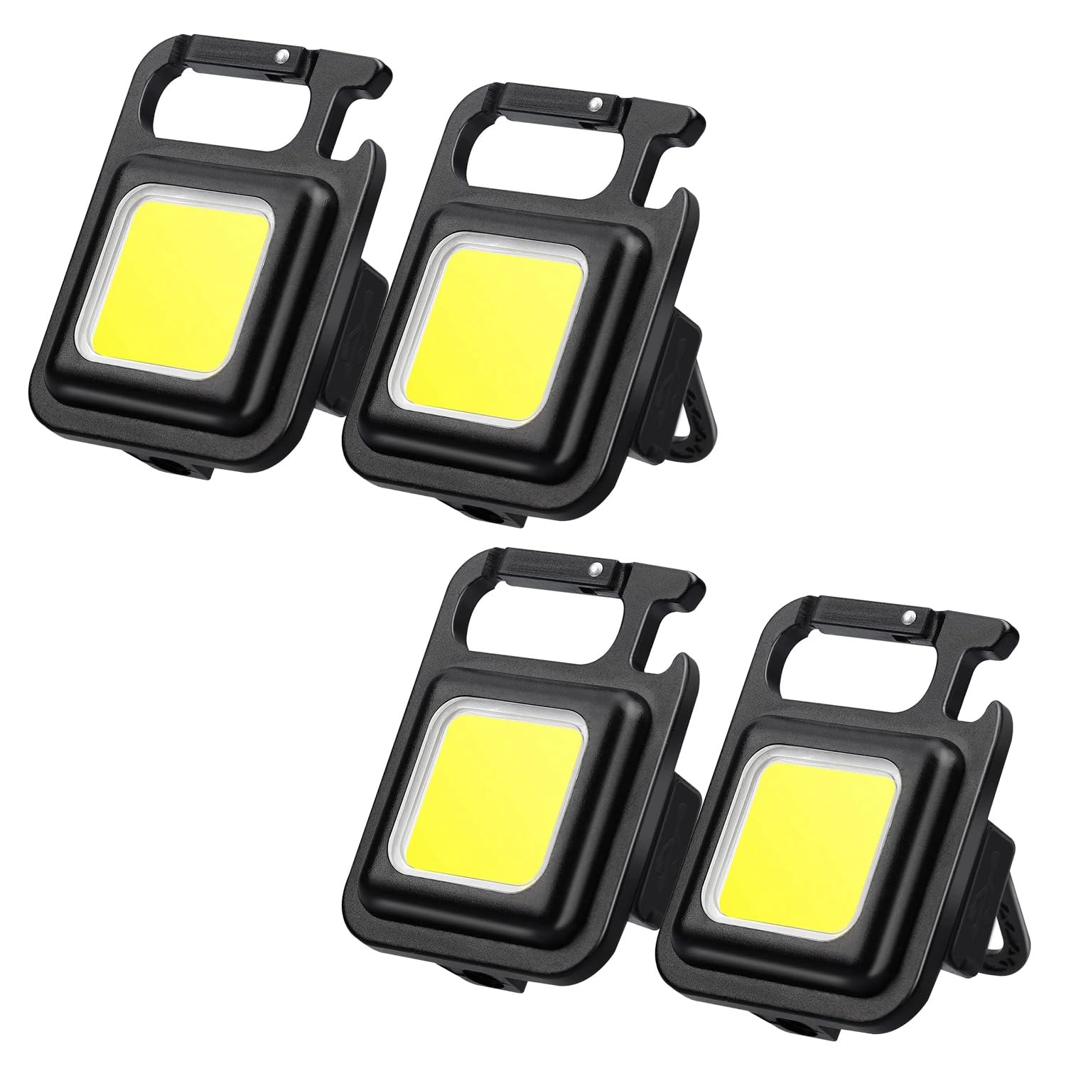 SBGRAND 2000 Lumens Key Chain Flashlights Small Water Resistant USB Rechargeable Magnetic Work for All (Pack of-4)