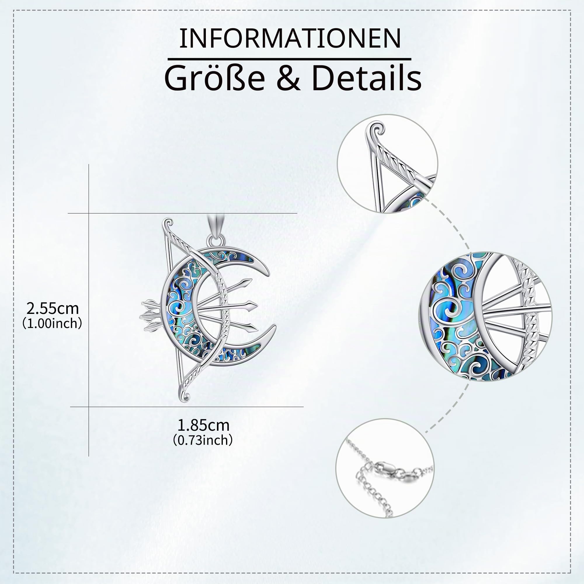 DAYLINLOVE Pfeil Halskette 925 Sterling Silber Blau Opal Pfeilkopf Anhänger Halskette Pfeilkopf Schmuck Geschenke für Männer Frauen