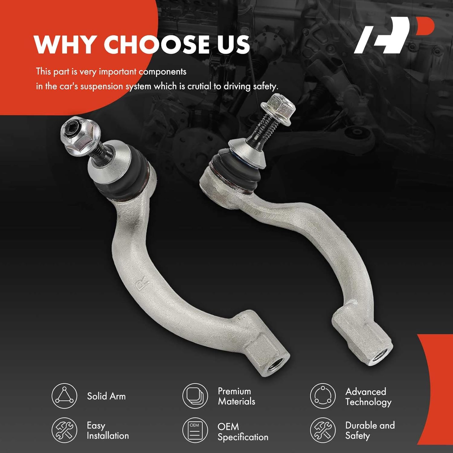 A-Premium 2 x Front Outer Tie Rod Ends, Compatible with Jaguar XF 2009-2015, XFR 2010-2015, XFR-S 2013-2015, XK 2010-2015, XKR 2010-2015, XKR-S 2015