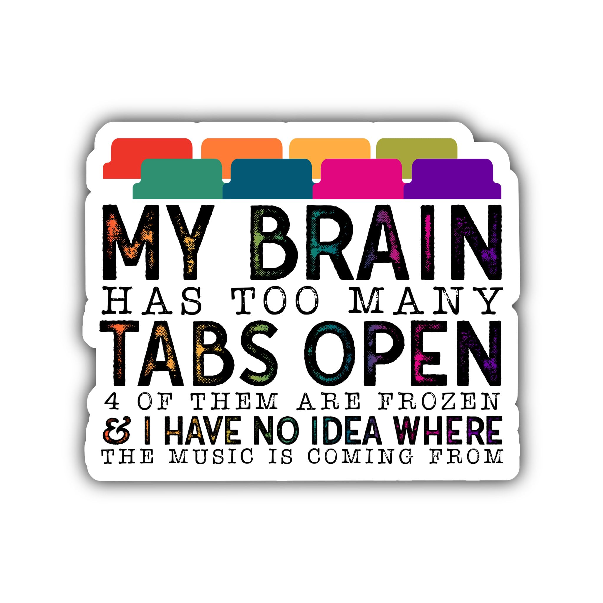 My Brain ADHD Stickers - Funny & Sarcastic Laptop Decals & Water Bottle Stickers (1)