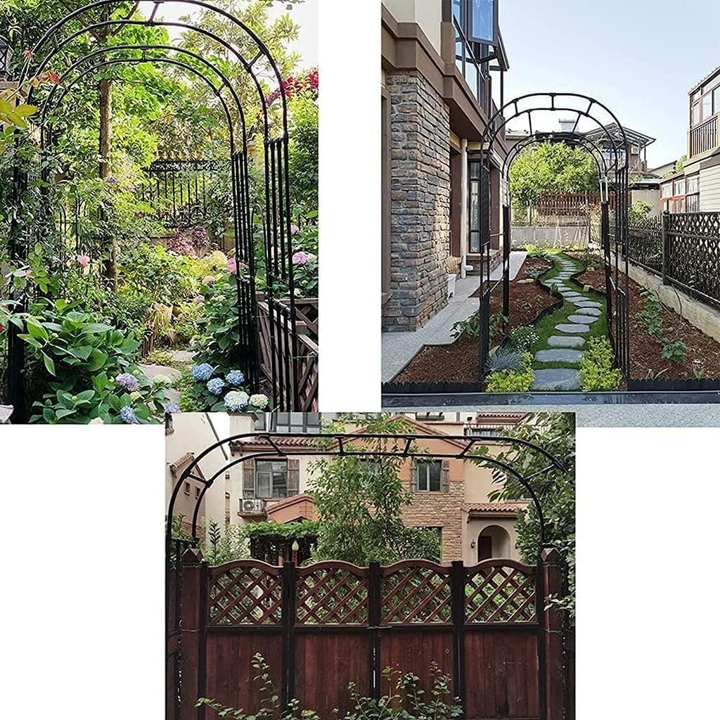 Metall Pavillon mit Kletterrosen & Pflanzen für Hochzeit Deko Outdoor Laube (Abmessungen:L200xH240cm) Elegante Gartenstruktur für Events