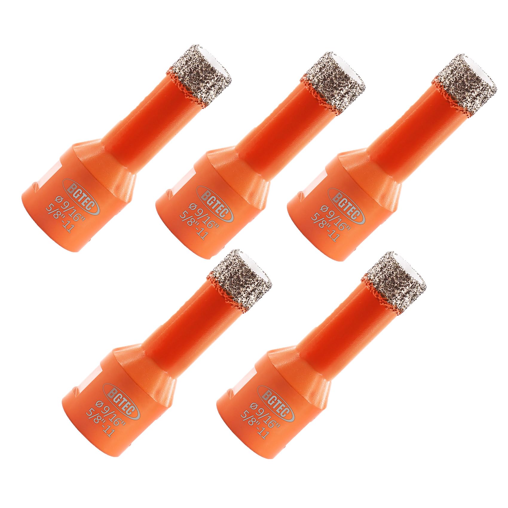 Dry Diamond Core Drill Bits - BGTEC 5/8" 16mm Diamond Hole Saw with 5/8-11 Thread for Porcelain Tile,Ceramic Granite Marble Stone Masonry Brick 5pcs