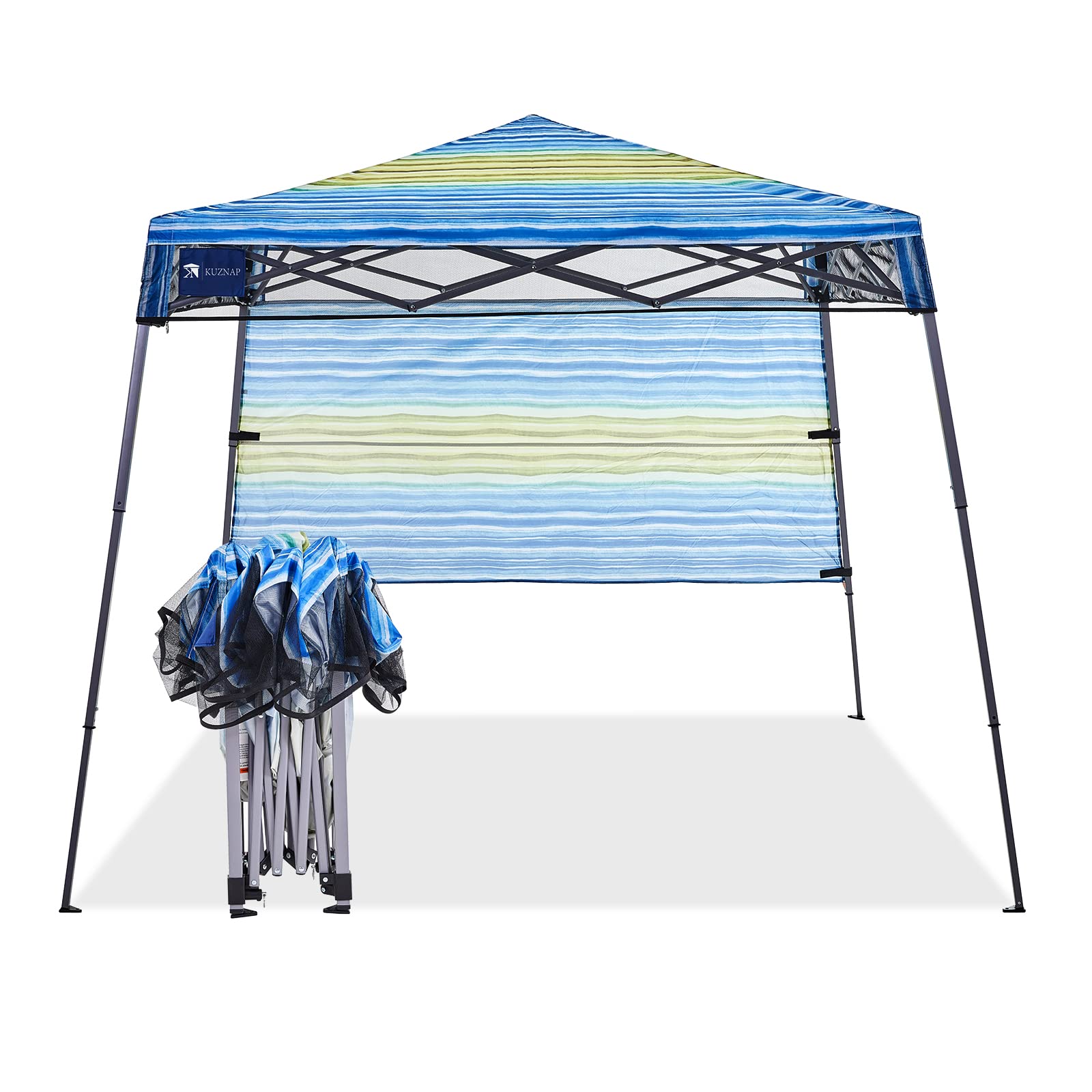 7’x7’ Instant Canopy Tent Pop up Canopy with One Sidewall Compact and Lightweight Beach Canopy with Backpack