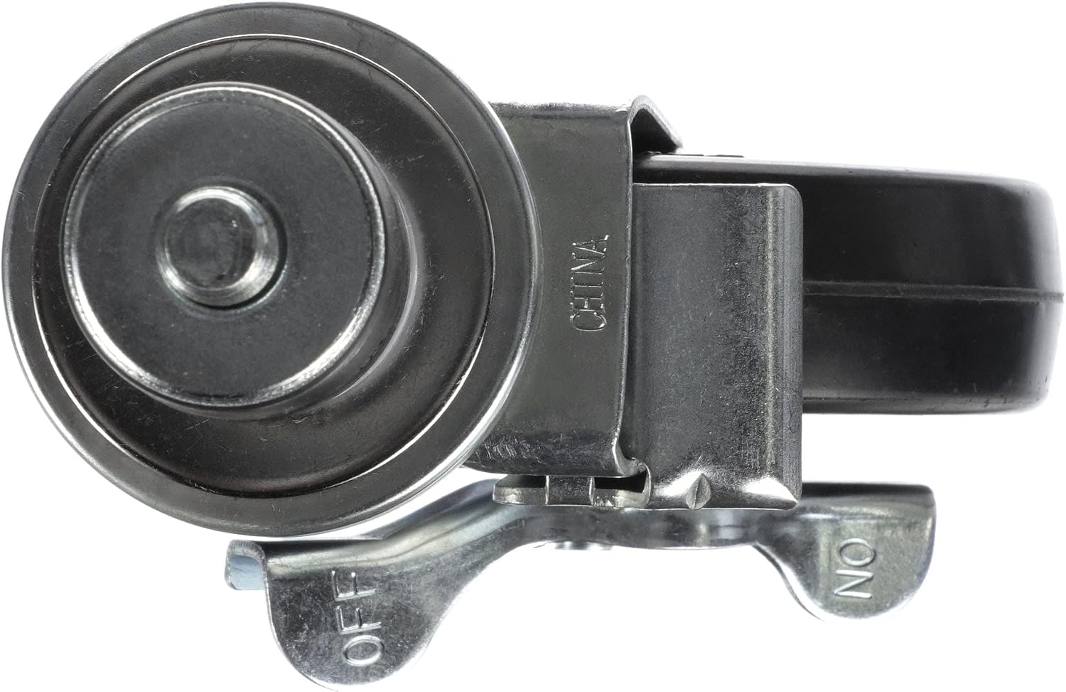 Medium Duty 1" Expanding Stem Caster with 3-1/2" Black Rubber Wheel with Brake