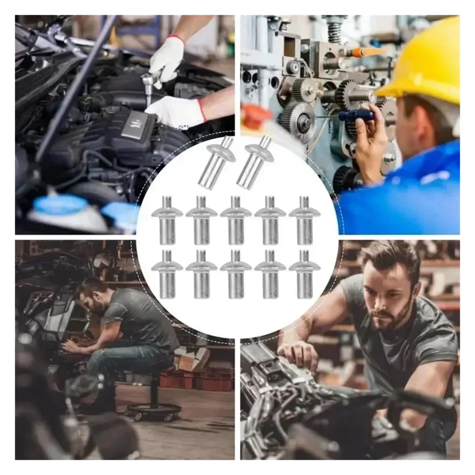 Rivetti ciechi, Rivetti a martello 300 pezzi Elementi di fissaggio ad espansione in lega alluminio Chiodi for for pannelli e pareti(7mm,30PCS)