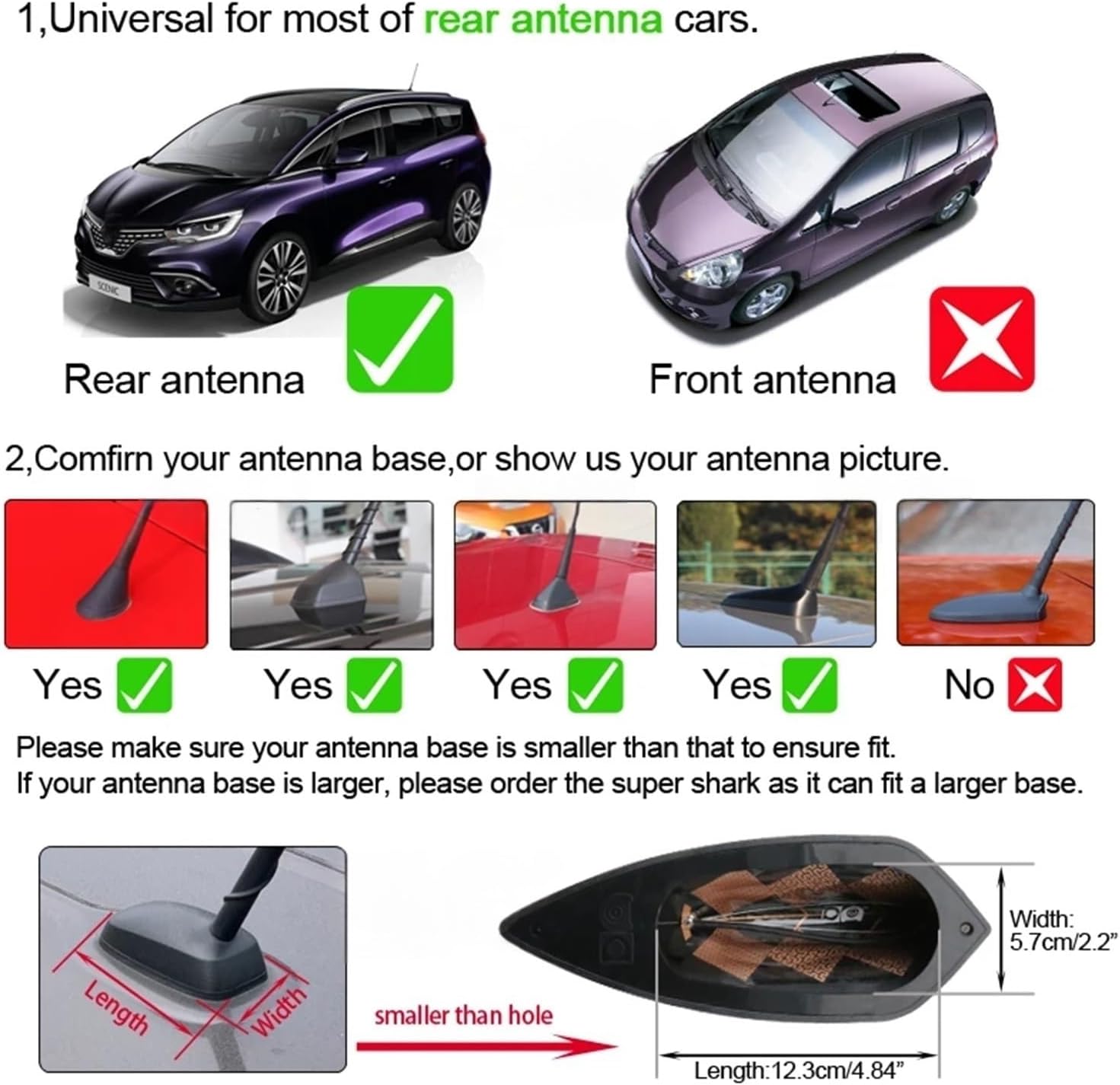 Universal 5D Shark Fin Antenna Car Car Radio Aerials FM AM Better Signal Piano Paint Compatible for Opel Mokka Adam Vectra C B A(Dark Blue)