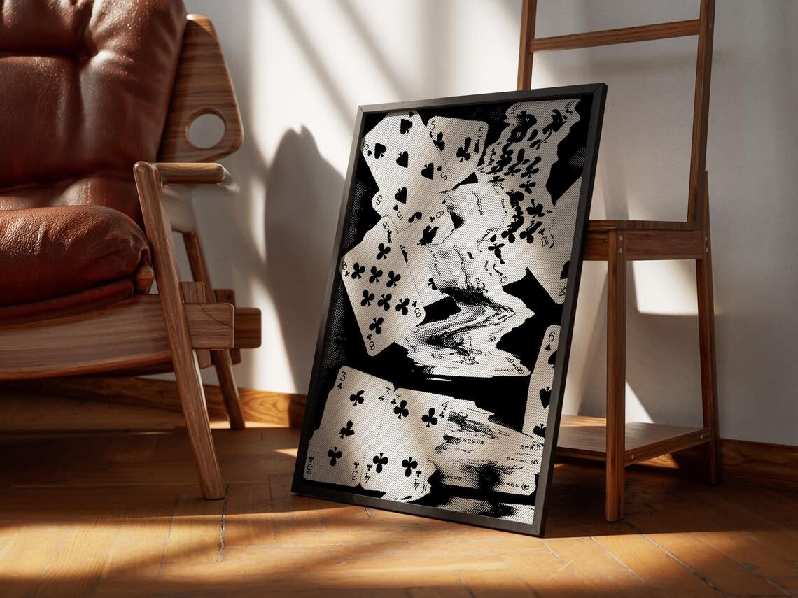 Art abstrait inspiré du poker tableau moderne 40 x 60 cm - 7