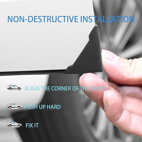 Miniatura 5 de Protectores de esquina para puerta de automóvil, paquete de 4 protectores de borde de goma negra, resistentes a arañazos y abolladuras, ángulo de