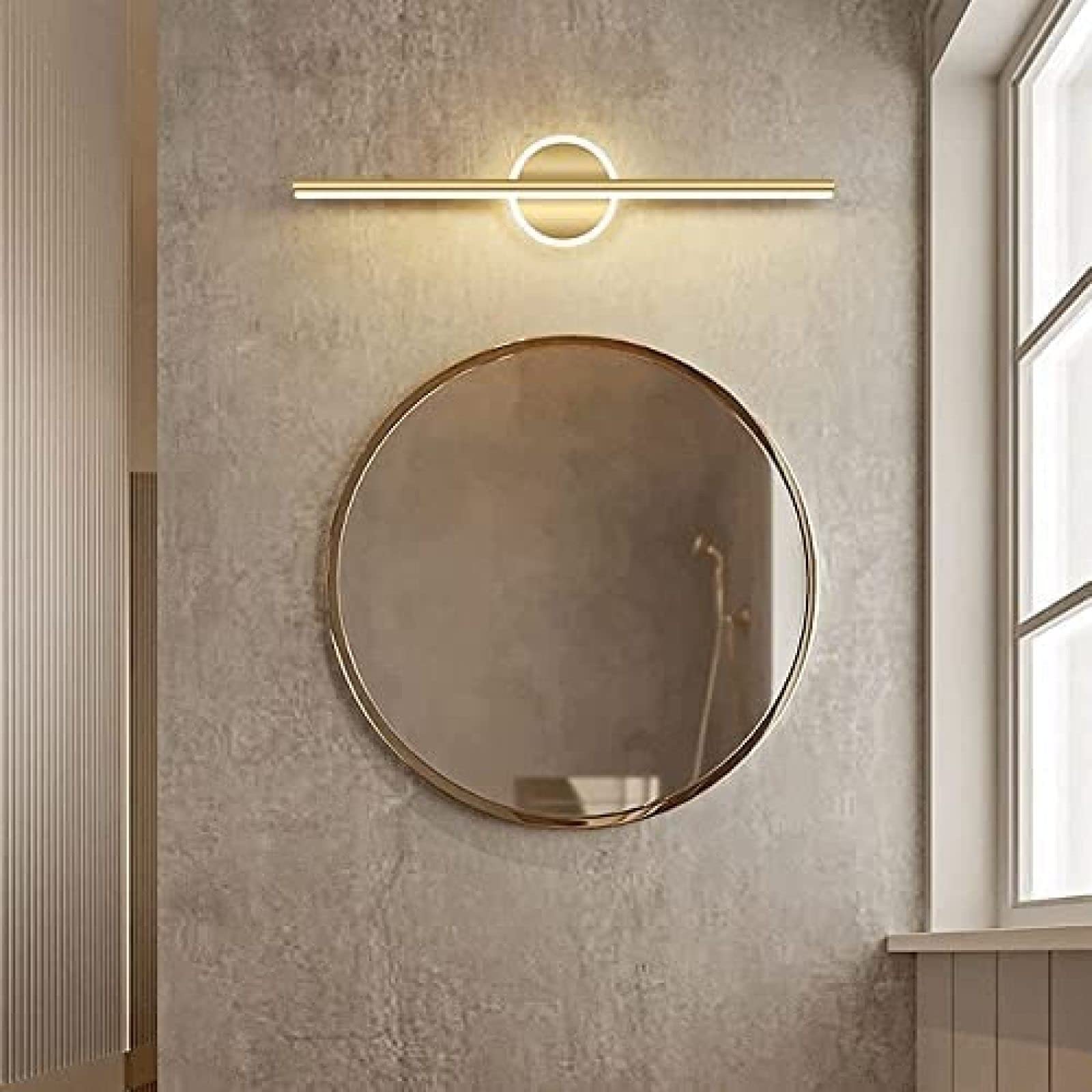 Lampy przednie z lustrem LED, nowoczesne oświetlenie toaletki w łazience, oświetlenie lusterek do makijażu w łazience, złoty metalowy kinkiet ścienny do łazienki, ciepły biały 3000K [klasa e