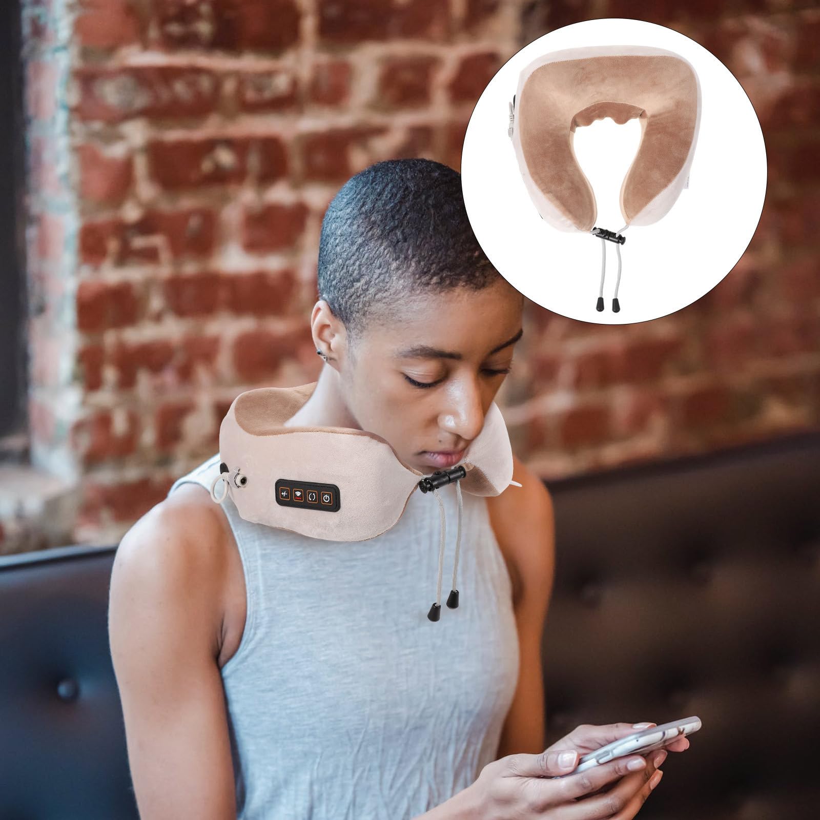 Nackenmassagegerät mit Heizung und Vibration, Ergonomisches Massagekissen