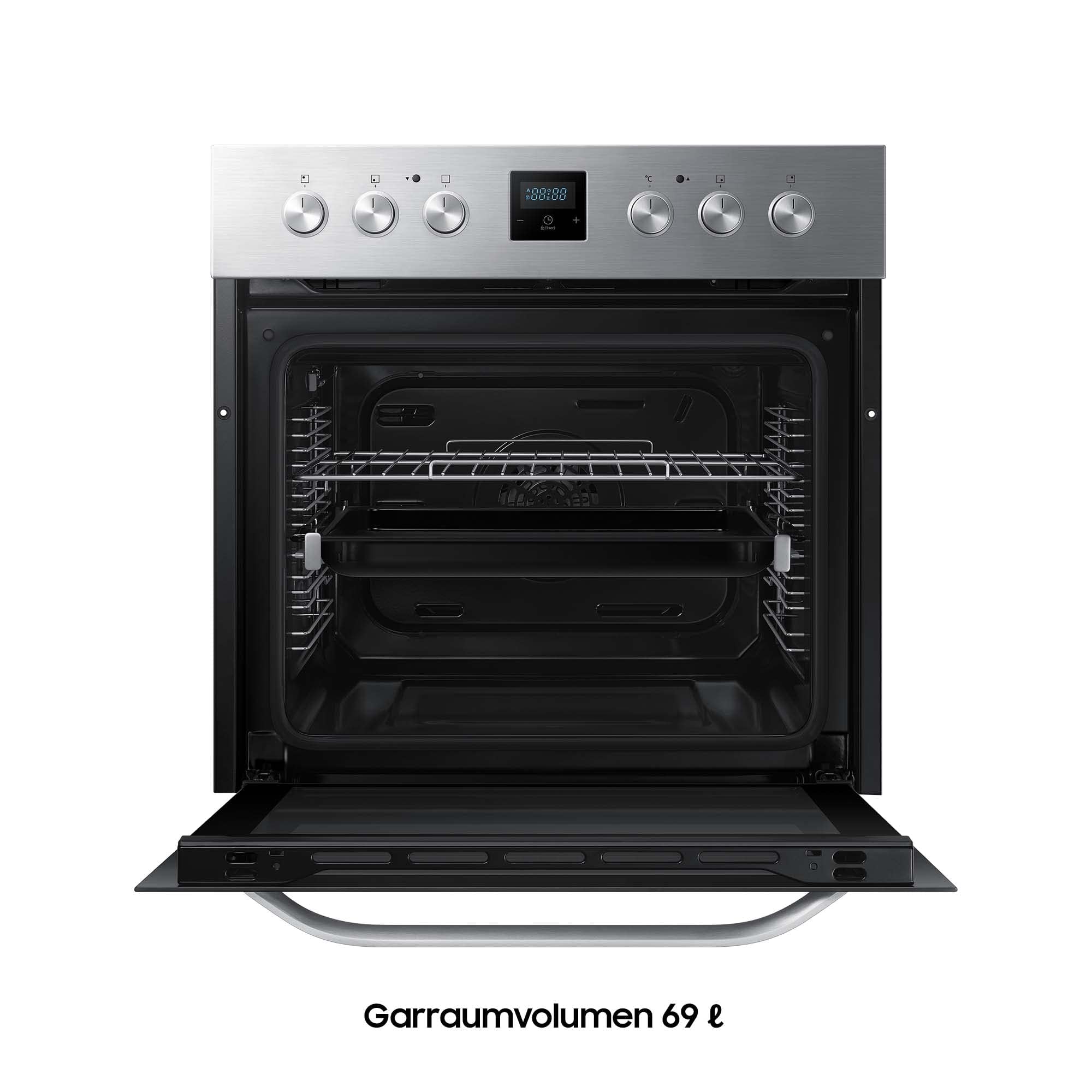 Samsung Herdset F-NB69R3301RS Ceranfeld Einbaubackofen 69ℓ versenkbare Knebel Glaskeramik Kochfläche