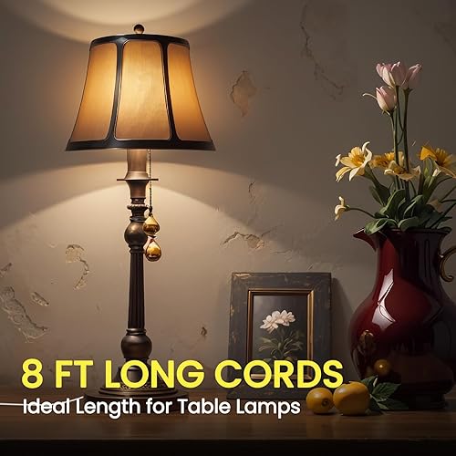 Miniatura 7 de Paquete de 2 kits de recableado de lámpara, kit de reparación de lámpara antigua, kit de repuesto de lámpara de mesa con enchufe de lámpara E26,