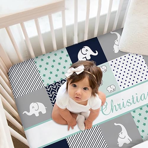 Miniatura 2 de Juego de ropa de cama personalizado para cuna para niños y niñas, ropa de cama de bebé personalizada con nombre, ropa de cama de bebé con lindo