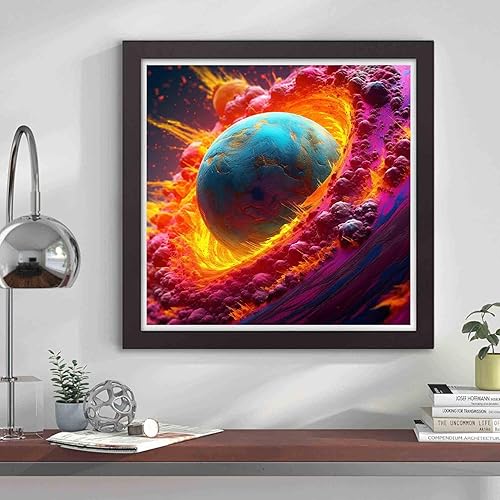 Miniatura 4 de Kaliosy Kits de arte de diamantes 5D para adultos, coloridas bolas de estrellas por números, pintura de diamantes, planeta, bricolaje, taladro