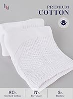 Vista 3 de Hugh Ugoli Calcetines tobilleros de algodón para mujer para diabéticos, anchos, sueltos, elásticos, puntera sin costuras, semiacolchado superior sin