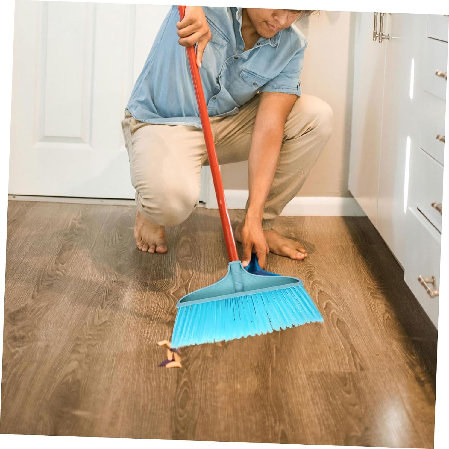 Broom Head Replacement for Indoor Floor Sweeping Durable Plastic Cleaning Tool with Easy Installation Compatible with Broomsticks for Home and Office Use