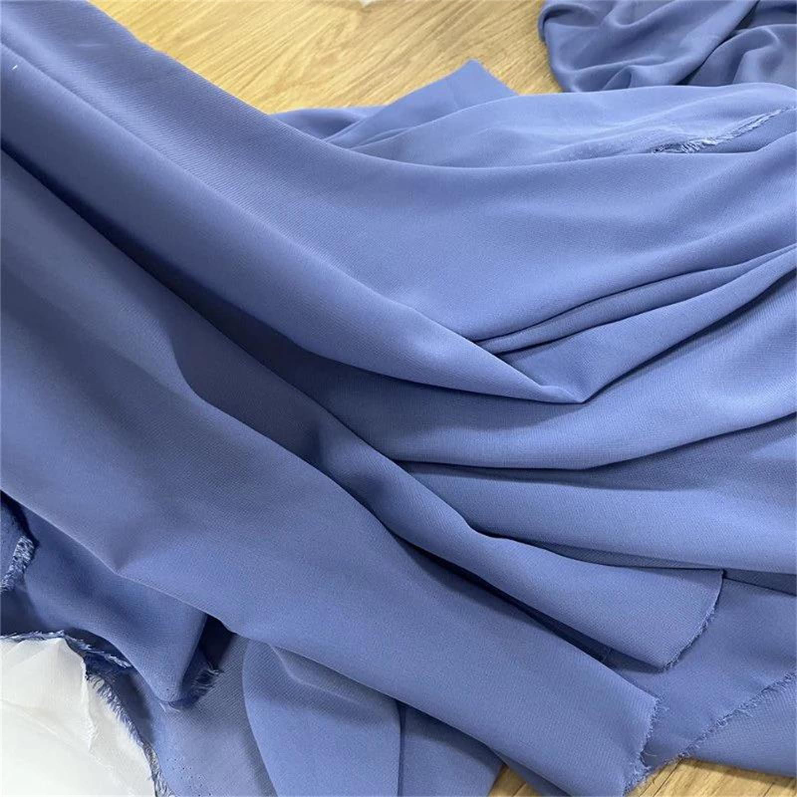 Tela de gasa plisada con perlas, Tela de gasa poliéster Multicolor, 150cm, costura vestidos, cortinas, bricolaje, varios tamaños(Blue,3Yards)