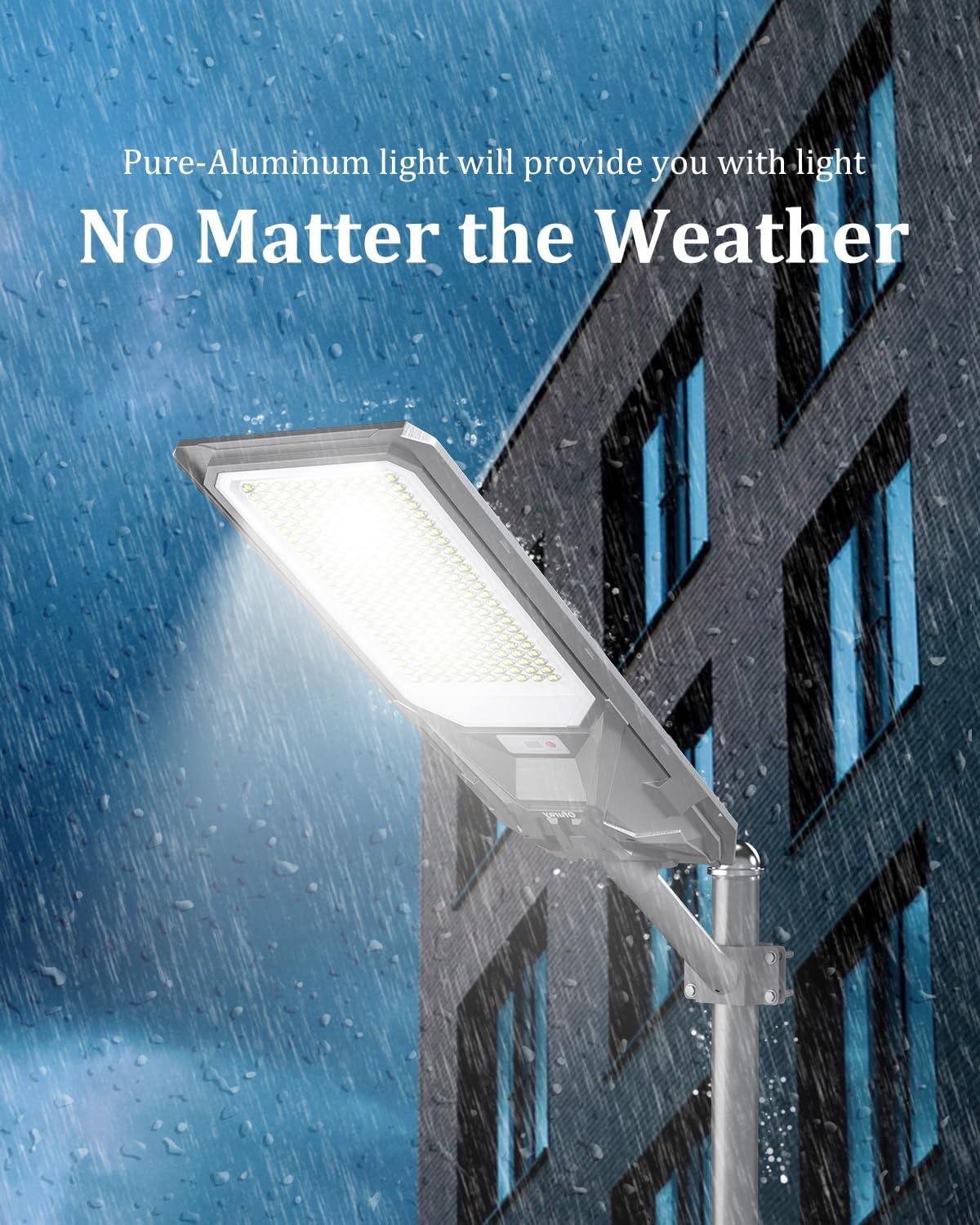 Ofuray Of-9000W Solar Street Lights Outdoor, Commercial Dusk to Dawn Solar Security Flood Light with Remote Control Motion, IP67 Waterproof, 6500K for Parking Lots, Courts, Barns