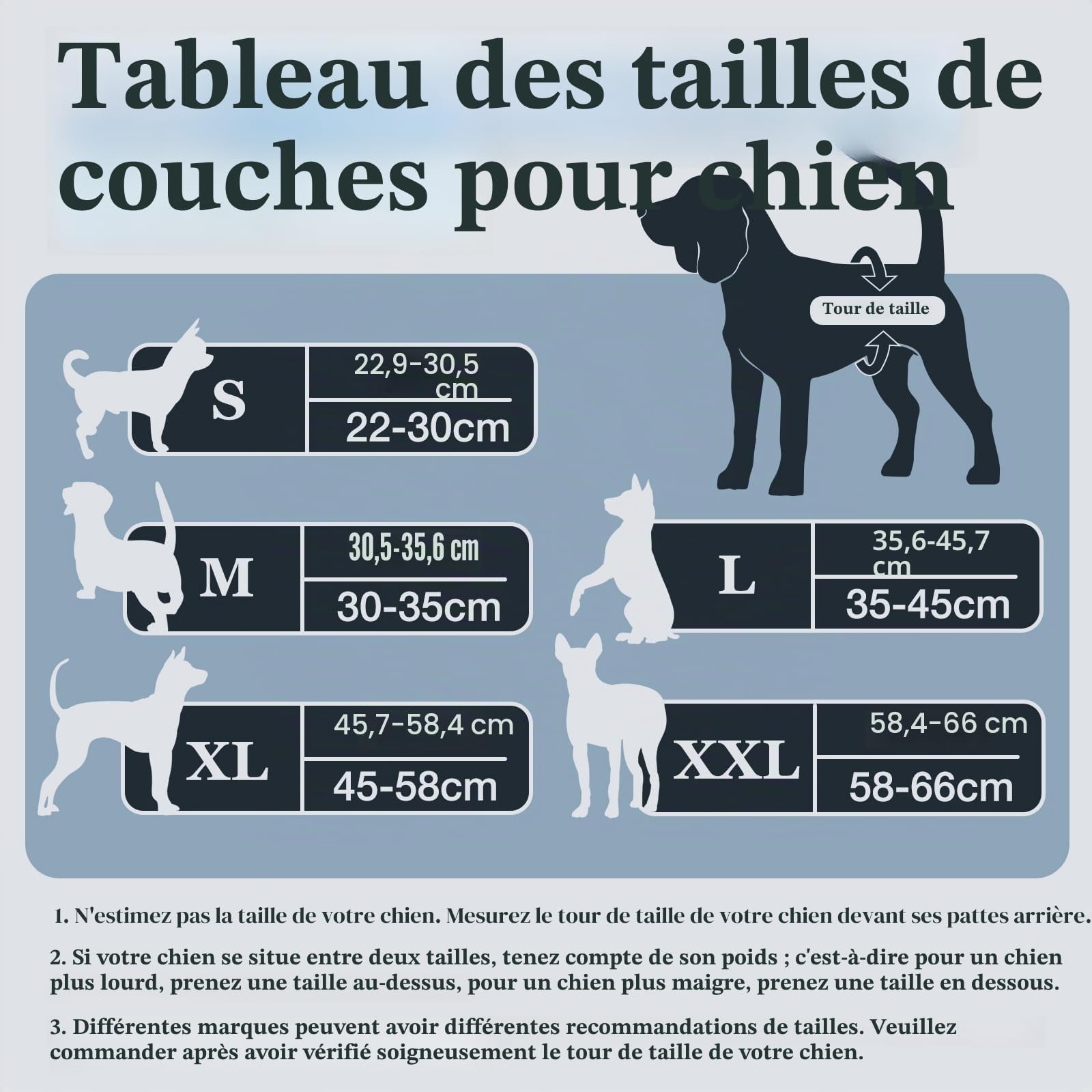 Dono Lot de 3 Couches lavables pour Chien mâle, XXL | Super absorbantes - pour Chiens de Petite, Moyenne et Grande Taille - armée