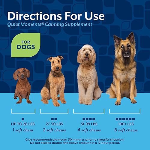 Vista 13 de NaturVet Quiet Moments Suplemento calmante para perros, masticables suaves para perros con melatonina para ayudar a reducir el estrés