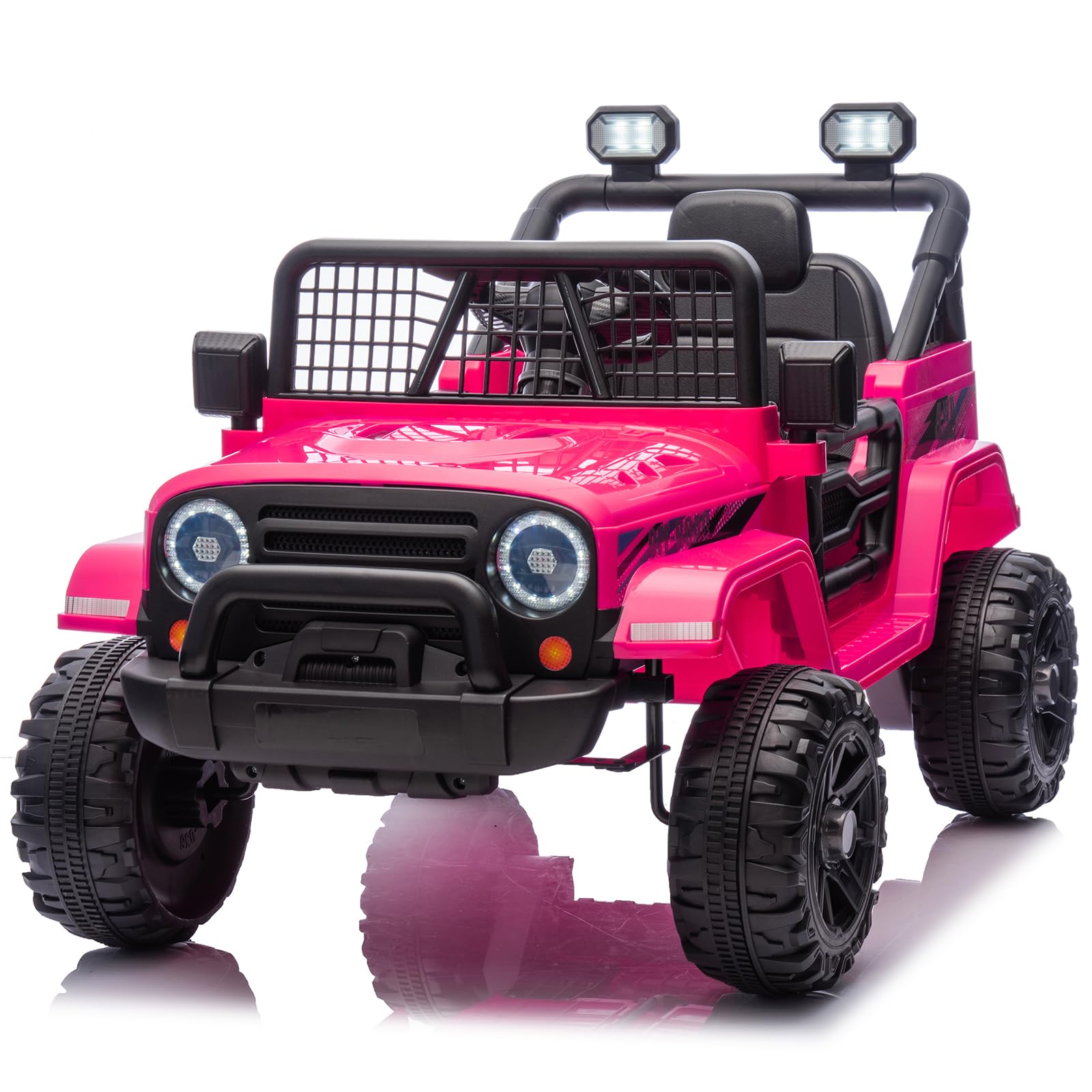 CoolGrows Ride on Car, Electric Cars for Kids, 12V Electric Ride-on Toy with Remote Control, LED Lights, Music, Radio, 2 Speed Modes Smooth Start for 3-6 Years Old, Max Weight 25KG - Pink โ image 1