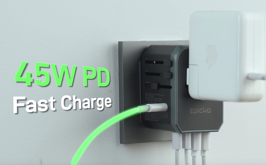 lくqcP@a EPICKA Universal Travel Adapter GaN 45W, European Travel Plug
