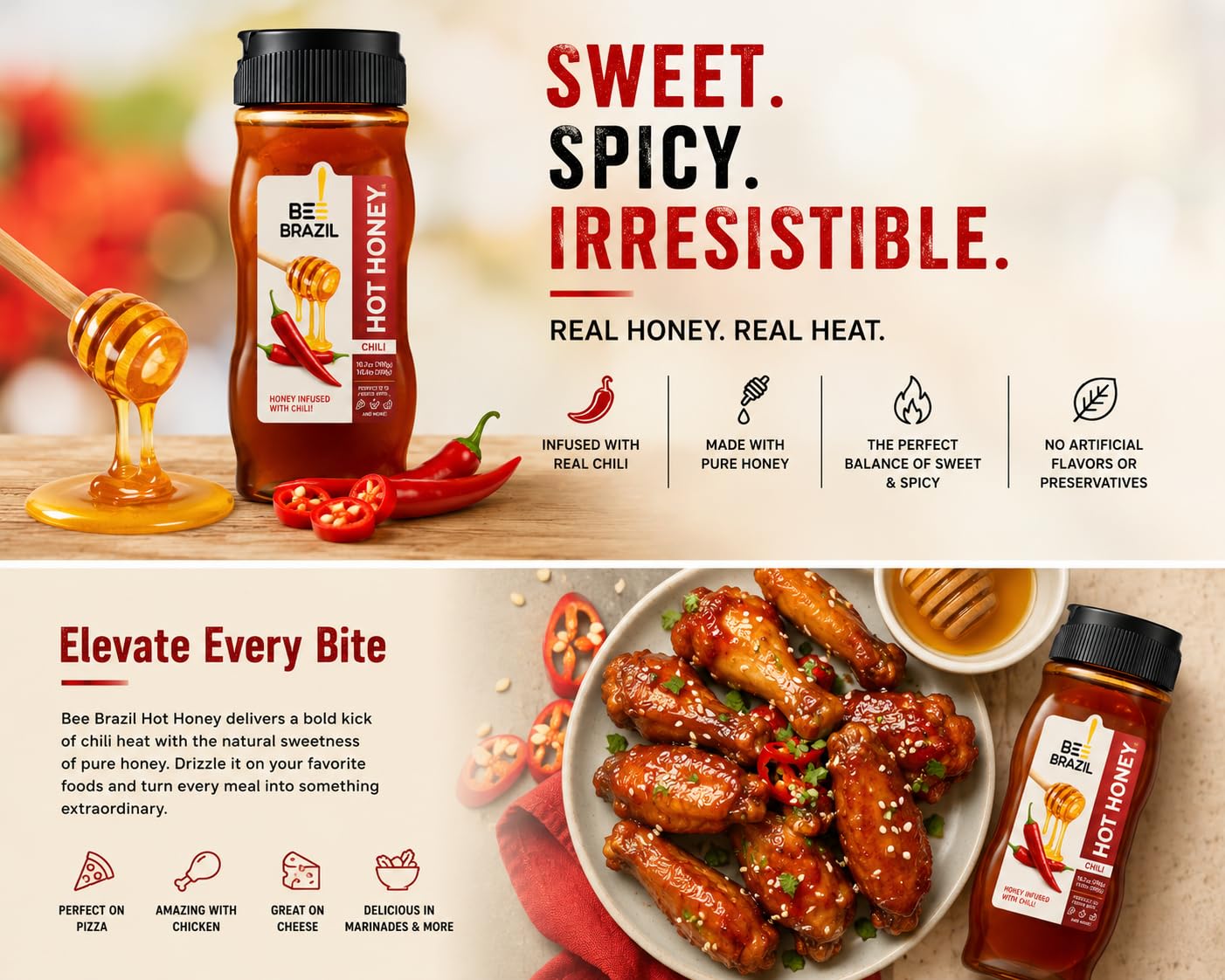 Amazon | BeeBrazil ホットハニー 290g｜ブラジル産はちみつ使用
