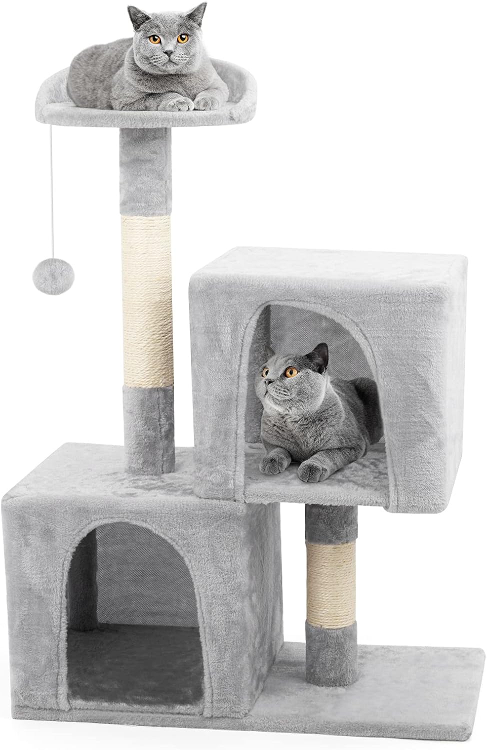 Teodty Cat Tree, 55" Cat Tower for Indoor Cats, Multi-Level Cat House Condo, Scratching Posts, Cat Climbing Stand with Toy for Medium…