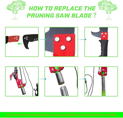 Miniatura 4 de Sierra de poste para poda de árboles, sierra de poste manual de 26.1 pies, podadora de árboles, ramas manuales, herramientas de jardinería, sistema